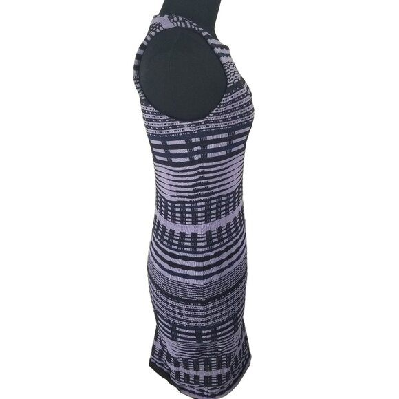 Opening Ceremony Y2K Bodycon Skater Dress Purple Aztec Stripe 2000s Style - Picture 2 of 16